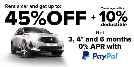 Get up to 45% OFF on car rentals + Coverage with 10% deductible